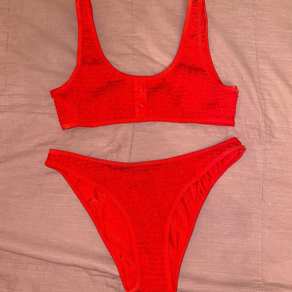 Kendal + Kylie red bikini